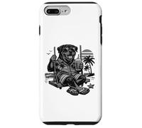 Rottweiler drinking ice coffee on a swing - funny b&w DIGOR Case for iPhone 7 Plus/8 Plus