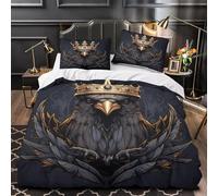 Rottweiler Duvet Cover Sets Black King Bedding Set with Zipper Closure, Soft Microfiber Quilt Cover with 2 Pillowcases 50x75cm QH2957
