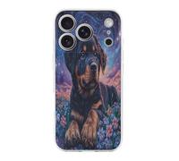 Rottweiler Flowers Phone Case Shockproof Phone Shell Protection Back Covers Compatible with iPhone 17 Pro