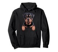 Rottweiler Funny Peeking Pocket Puppy Rottie Dog Lover Pullover Hoodie