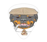 Rottweiler Guitar Picks 12 Pack Universal ABS Guitar Picks,Funny Gentleman Hipster Dog in a Brown Cap with a Tie and a Cigarette Portrait,for Acoustic and Electric Guitar