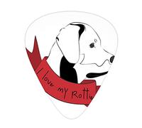 Rottweiler Guitar Picks 12 Pack Universal ABS Guitar Picks,I Love My Rottie Quote with a Dogs Items,for Acoustic and Electric Guitar,Charcoal Grey Vermilion