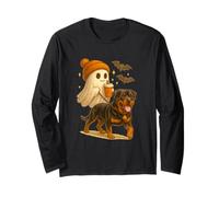 Rottweiler Halloween Ghost Walking Rottweiler Dog Long Sleeve T-Shirt