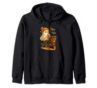 Rottweiler Halloween Ghost Walking Rottweiler Dog Zip Hoodie