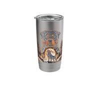 Rottweiler Howling at Full Moon Forest Night Stainless Steel Insulated Tumbler