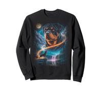 Rottweiler Howling to The Moon Vintage 90s Mystical Dog Sweatshirt