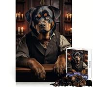 Rottweiler in The Bar 1000 Piece Jigsaw Puzzles for Teenagers Jigsaw Wise Think Toy Relax Time Clear Cut Festival Gift (38x52cm)