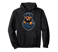 Rottweiler in the Chest Pocket Dog Owners Pullover Hoodie