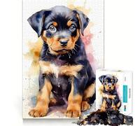 Rottweiler in Watercolor Jigsaw Puzzle 1000 Piece for Adults Intellect Toy Soothing Fun Precise Cut (50x75cm)