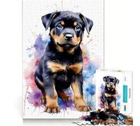 Rottweiler in Watercolor Jigsaw Puzzles for Adults 1000 Pieces Brain Skill Relaxed Mind Exact Edge Art Collection Piece (38x52cm)