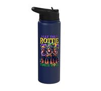 Rottweiler Let The Rottie Times Roll Mardi Gras Rottweiler Stainless Steel Insulated Water Bottle
