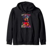 Rottweiler Lover Mama Heart Pop Art Womens Rottweiler Mom Zip Hoodie