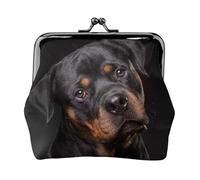 Rottweiler - Loving Confident and Loyal, PU Leather Coin Purse, Small Wallets, Change Pouch with Kiss Lock Clasp Buckle, Change Purse