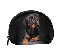 Rottweiler Loving Confident and LoyalSmall Makeup Sanitary Napkin Storage Bag,Women's Cosmetic Coin Purse