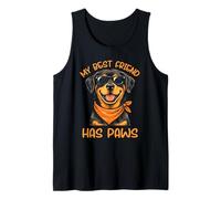 Rottweiler My Best Friend Has Paws Dog Lover Cute Graphic Tank Top