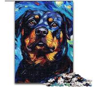 Rottweiler Night Sky Jigsaw Puzzles 1000 Pieces for Adults Teens, Challenging Game Gifts for Is Ideal As A Gift for The Whole Family (26x38cm)