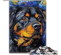 Rottweiler Night Sky Jigsaw Puzzles for Adults 1000 Piece Puzzle, Brain Intelligence Challenge Addictive Toys for Home Decoration (26x38cm)