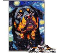 Rottweiler Night Sky Jigsaw Puzzles for Teenagers 1000 Piece, Help The Brain Exercise Addictive Toys to Cultivate Patience Unique Challenge Game (50x75cm)