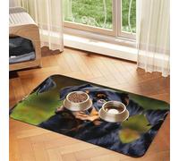 Rottweiler Patternprint Pet Absorbent Leather Tablecloth,Wipe Clean Quick Dry,Food Mat For Small Animals