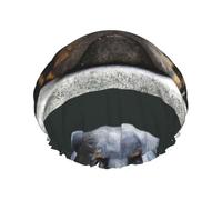 Rottweiler Pets Dogs Rottweiler,Shower Cap Nightcap Double Layer Waterproof Elastic Bath Cap Reusable Hair Cap