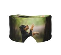 Rottweiler Pets Puppy Dogs Bokeh, Full Eye Covers Light Blocking Eye Mask Sleep Eye and Ear Muffs