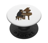 Rottweiler Playing Piano Instrumentalist Funny Owner Family PopSockets Adhesive PopGrip