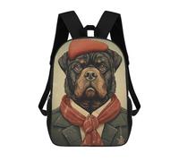 Rottweiler Portrait Art Backpack, 3D Printed School Bag, School Lunch Bag, Travel Backpack, Friends Backpack, School Backpack for Girls And Boys 17inch