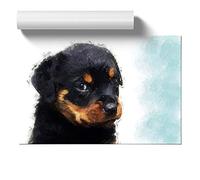 Rottweiler Puppy Design | Unframed Wall Art Print | Ready to Frame Poster | Modern Home Decor Picture | Artwork for Living Room, Bedroom, Kitchen or Office | A4 (21x29.7 cm)