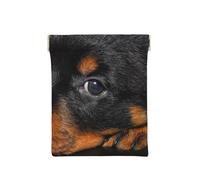 Rottweiler Puppy Pets Small Rottweiler Dogs, Squeeze Top Wallet Women Storage Bag Small Coin Purse Change Pouch