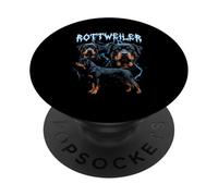Rottweiler Retro 90s Heavy Metal Style Dog Lover Rottweiler PopSockets Adhesive PopGrip