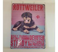 Rottweiler Rotty Dog Metal Wall Sign -Highly Trainable, Devoted...