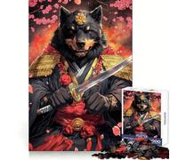 Rottweiler Samurai Warrior Animal Jigsaw Puzzles 1000 Piece for Adults Smart Reason Toy Casual Fun Smooth Edge Wall Art Decor (50x75cm)