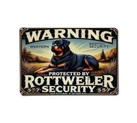Rottweiler Security Warning Metal Tin Sign Vintage Garden Bedroom Cafe Bar Man Cave Home Wall Decor Metal Poster 8x12 in