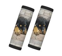 Rottweiler Sleeping Dogs Pets Puppies Small, 2 Pcs Luggage Handle Wrap Grips, Comfort Soft Handle Covers Luggage Tag