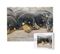Rottweiler Sleeping Dogs Pets Puppies Small,500 Pieces Wooden Jigsaw Family Game Jigsaw Puzzles for Adults Teens Home Decor