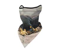 Rottweiler Sleeping Dogs Pets Puppies Small Windproof Mask,Neck Gaiter Winter Motorcycle Face Cover