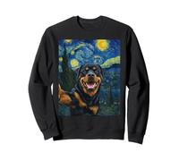 Rottweiler Starry Night Van Gogh Dog Selfie Mom Dad Rottie Sweatshirt