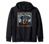 Rottweiler Starry Night Zip Hoodie