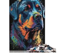 Rottweiler Style 2 Puzzles 500 Piece Puzzle Adult Jigsaw Puzzle Jigsaw Puzzles for Adults Educational Game Challenge Toy 500pcs (52x38cm)