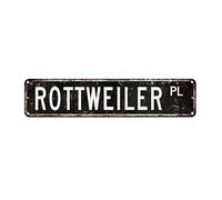 Rottweiler Vintage Metal Sign Wall Art Metal Street Sign Gift For Rottweiler Lover Metal Tin Signs Dog Owner Gift Retro Garage Signs For Men Home Quality Sign For Pub Restaurants Cafe Club
