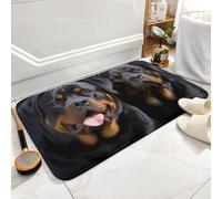 Rottweiler Wallpaper Bath Mat Rug - Super Soft Absorbent Bathroom Rugs Non-Slip Quick Dry Washable Bathroom Floor Mat for Shower Tub, Coral Velvet Kitchen & Entryway Rugs 15.7"x23.6"