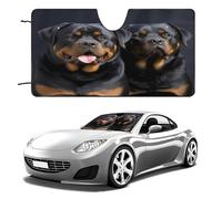 Rottweiler Wallpaper Car Windshield Sun Shade - Reflector Sunshade Offers Ultimate Protection for Car Interior, Cool Reflective Sun Blocker Fits Small Sedans, Mini SUVs 55"x30"