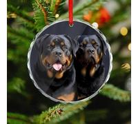 Rottweiler Wallpaper Christmas Ornaments - Round Xmas Hanging Ornaments for Christmas Tree Decorations, Farmhouse Rustic Holiday Home Decor and Gift Party Tags (3.1 Inch)