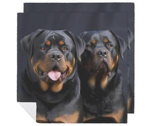 Rottweiler Wallpaper Cloth Napkin 2 PCS Table Dinner Napkins Washable & Reusable Cloth Napkins Washable Tablecloth for Party, Wedding, Lunch, Dinners, Banquet, Christmas