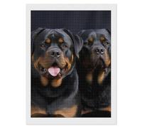 Rottweiler Wallpaper Diamond Art Kits for Adults, DIY 5D Diamonds Painting Kits for Beginner, Round Full Drill Diamond Dots Painting, Diamonds Pictures Gem Art and Crafts Wall Decor 12"x16"