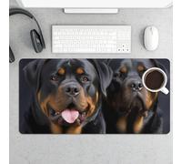Rottweiler Wallpaper Gaming Mouse Pad 12x24 Inch Desk Pad Protector Waterproof Non-Slip Rubber Base Keyboard Mat Extra Large Desktop Mat for Office Home Computer Laptop Table Accessory