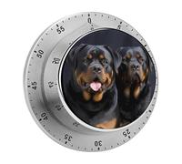 Rottweiler Wallpaper Magnetic Timer Manual Kitchen Timer for Cooking, Cute Egg Timer Loud Countdown Clock Mechanical Countdown Timer for Classroom, Gym, Baking, Exercise, Study, Workout Clock