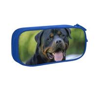 Rottweiler Wallpaper Pencase with Full-Print Design - Durable Oxford Cloth Pencil Case for School, Office & Travel - Multi Pocket Storage Bag for Pens, Makeup & Accessories
