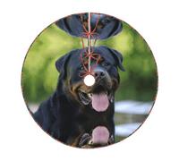 Rottweiler Wallpaper Print Christmas Tree Skirt Festive Decoration For The Perfect Holiday Ambience