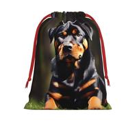 Rottweiler Wallpaper Print Convenient Reusable Drawstring Gift Pouches Holiday Parties Fashionable Men Women